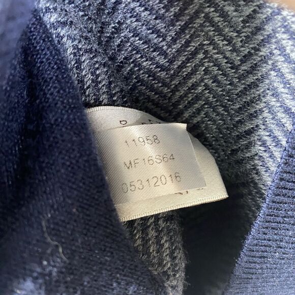 Peter Millar Crown Mens Large Sweater V-Neck Merino Wool Herringbone Raglan - Picture 11 of 11